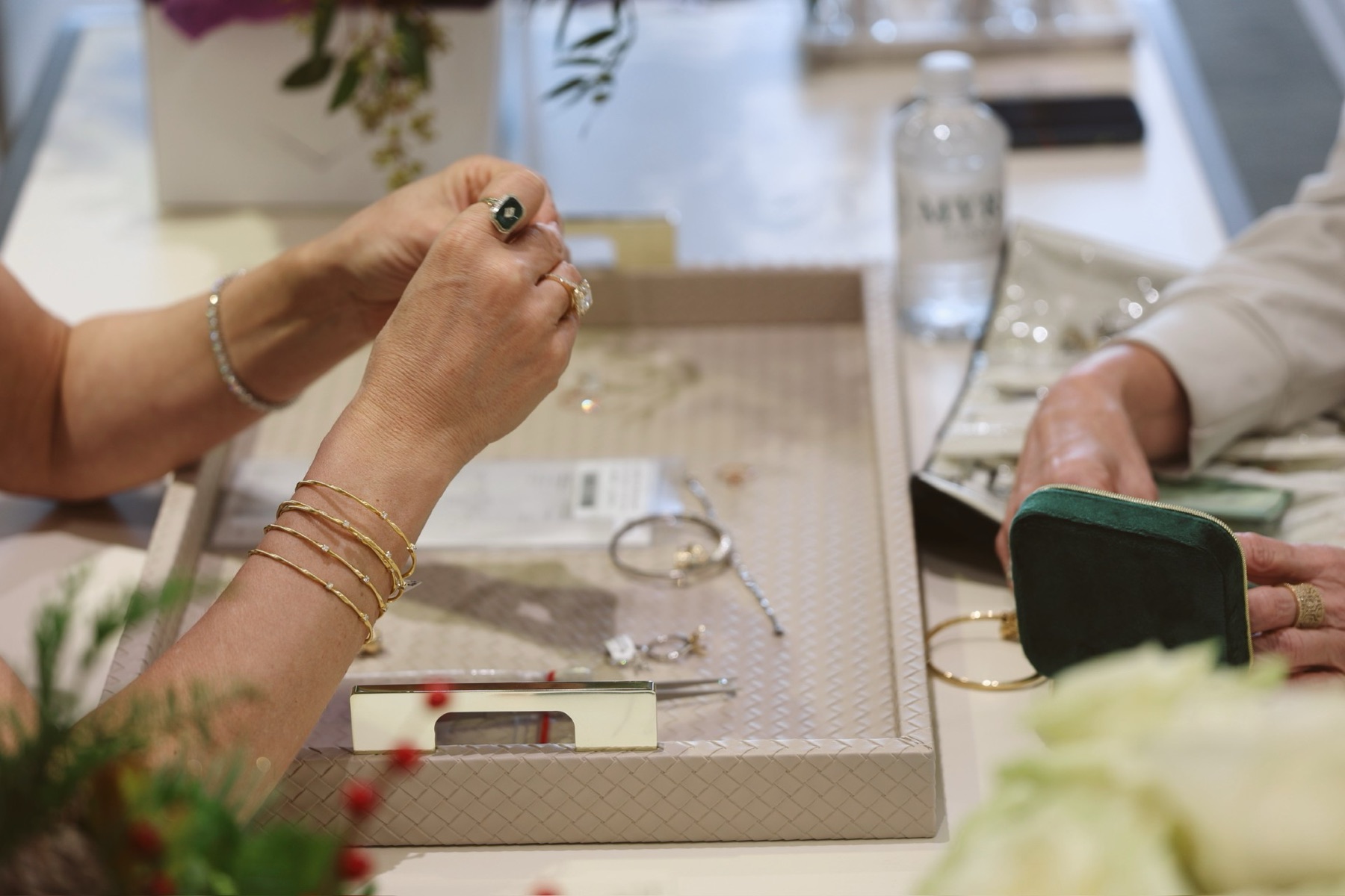 Jewelry consultation with a customer at Myranda Fine Jewelry